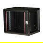 EQUIP EPM-09-6045-B-CBAA Gabinete de pared de 9U con puerta de vidrio templado, 600x450x505 mm, negro, incluye kit de montaje