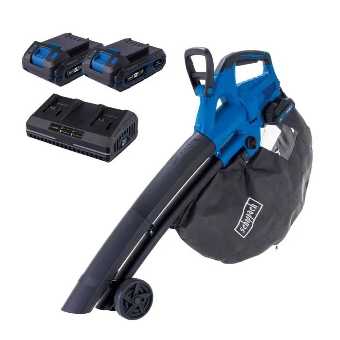 Scheppach BC-BLV720-X Soplador Inalámbrico - Caudal de Aire 210 km/h - Set S2.5 con 2 Baterías IXES 20V y Cargador 2.4h Scheppach BC-BLV720-X Soplador Inalámbrico - Caudal de Aire 210 km/h - Set S2.5 con 2 Baterías IXES 20V y Cargador 2.4h