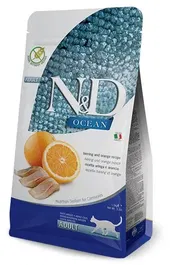 Farmina N&D Cat Ocean Arenque 5kg Alimento Completo Sin Cereales para Gatos Adultos con Pescado y Naranja
