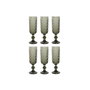 DKD Home Decor Set de 6 Copas de Cristal Vintage Garbo 150 ml Gris
