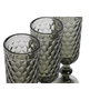 DKD Home Decor Set de 6 Copas de Cristal Vintage Garbo 150 ml Gris