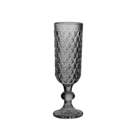 DKD Home Decor Set de 6 Copas de Cristal Vintage Garbo 150 ml Gris