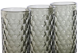 DKD Home Decor Copa Basicos Gris Cristal 7 x 20 x 7 cm Set de 6 piezas 150ml