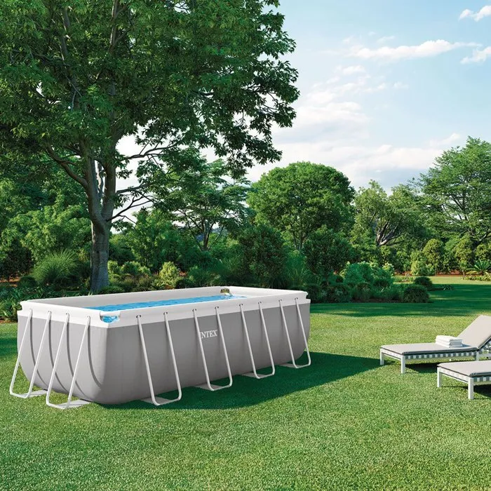 Intex Piscina Prism Frame Rectangular 400x200x122cm con Bomba de Filtro