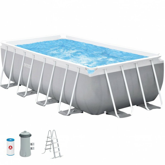 Intex Piscina Prism Frame Rectangular 400x200x122cm con Bomba de Filtro Intex Piscina Prism Frame Rectangular 400x200x122cm con Bomba de Filtro