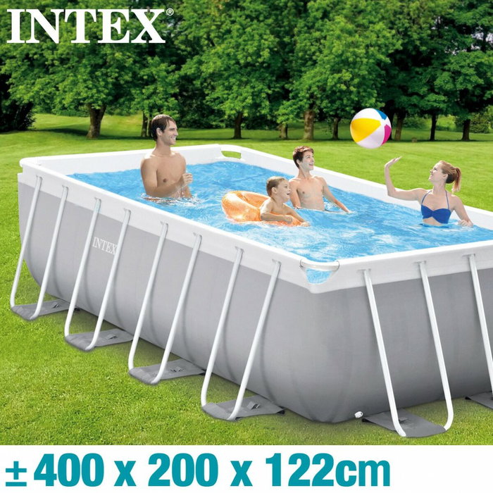 Intex Piscina Prism Frame Rectangular 400x200x122cm con Bomba de Filtro Intex Piscina Prism Frame Rectangular 400x200x122cm con Bomba de Filtro