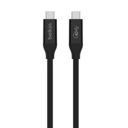 Belkin INZ001bt0.8MBK Cable USB4 Gen 3x2 USB-C a USB-C de 0.8 m - 100W Power Delivery, 40 Gbps, Negro