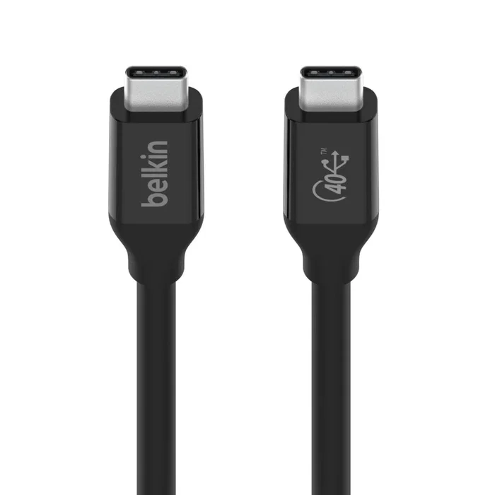 Belkin INZ001bt0.8MBK Cable USB4 Gen 3x2 USB-C a USB-C de 0.8 m - 100W Power Delivery, 40 Gbps, Negro