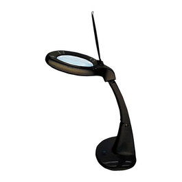 Fbright Flexo Lupa LED con Aumento 3X y 12X, 4W 300LM 6500K, Lente de Cristal, Negro, 60 LEDs, Incluye Tapa y Llave Allen (190 x 380 mm)