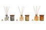 DKD Home Decor Set de Ambientador Mikado de Cristal y Vela Tropical