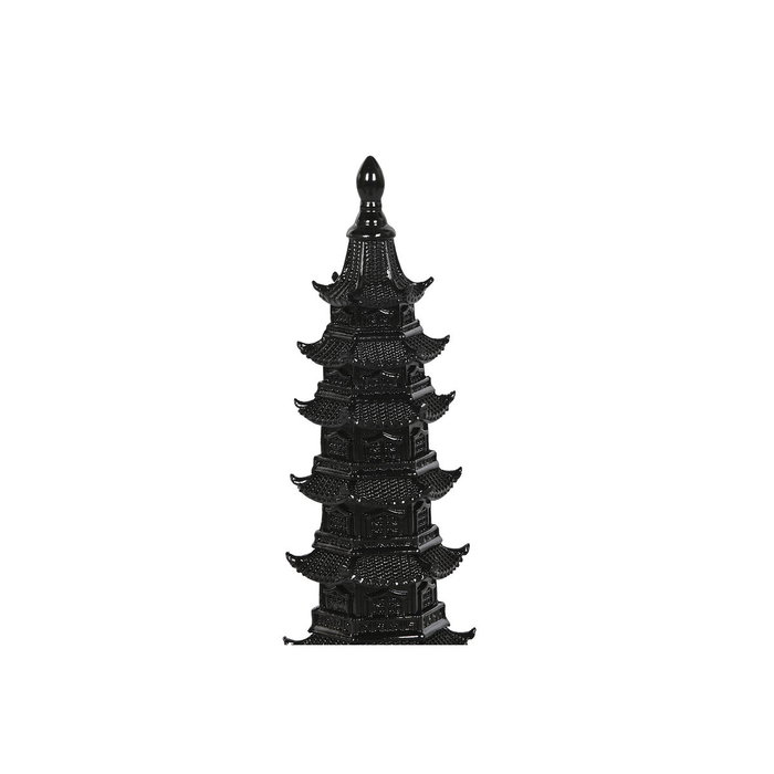 DKD Home Decor Decoración de Resina Pagoda Negro
