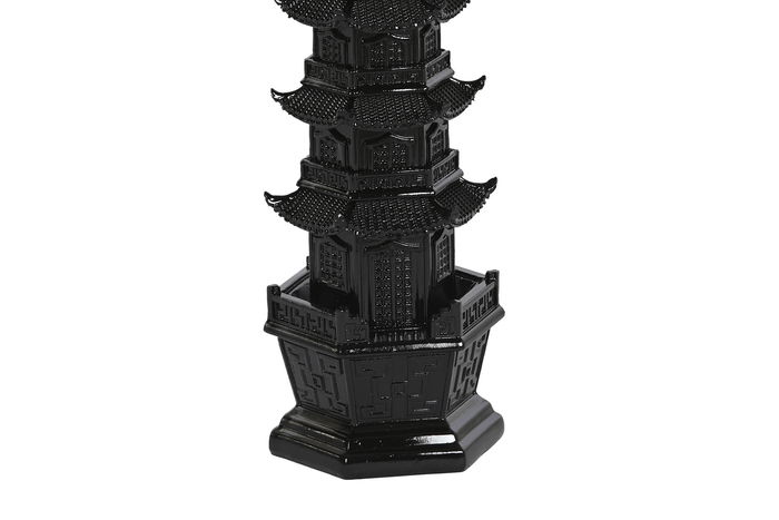 DKD Home Decor Pagoda Decoración Oriental Negro Resina 9 x 41 x 9 cm DKD Home Decor Pagoda Decoración Oriental Negro Resina 9 x 41 x 9 cm