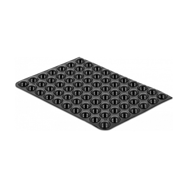 DeLOCK 18308 Protectores de suelo redondos autoadhesivos, 70 piezas, Negro