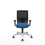 PIQUERAS Y CRESPO Silla de oficina Yunquera con mecanismo Sincro/Traslack, Azul claro y Negro