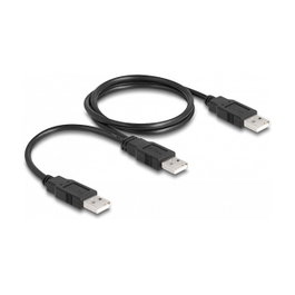 DeLOCK Cable USB 2.0 Tipo-A a 2 x Tipo-A 70 cm Negro