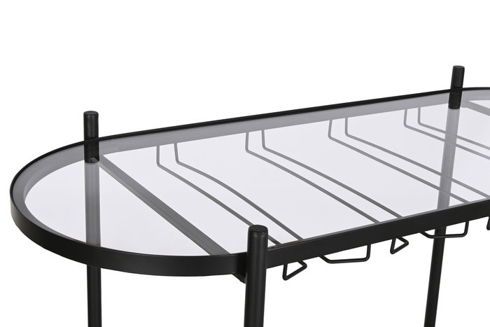 DKD Home Decor Botellero Negro Natural Metal y Abeto 90 x 36 x 150 cm