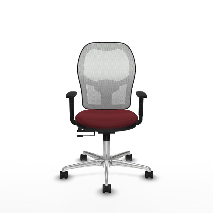 PIQUERAS Y CRESPO Silla de oficina Jorquera con mecanismo Sincro/Traslack, Granate y Blanco PIQUERAS Y CRESPO Silla de oficina Jorquera con mecanismo Sincro/Traslack, Granate y Blanco