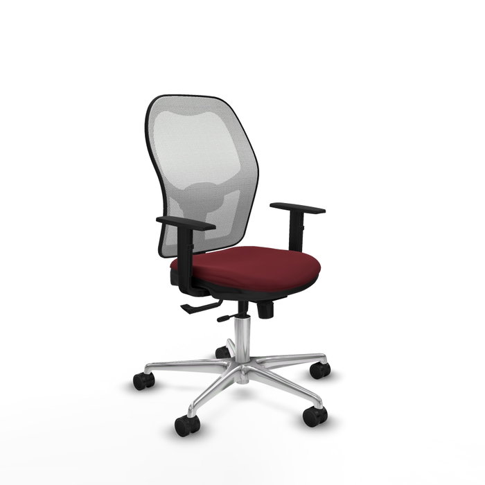 PIQUERAS Y CRESPO Silla de oficina Jorquera con mecanismo Sincro/Traslack, Granate y Blanco PIQUERAS Y CRESPO Silla de oficina Jorquera con mecanismo Sincro/Traslack, Granate y Blanco