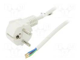 GOOBAY Cable de Alimentación H05VV-F 3x1mm² con Enchufe CEE 7/7 (E/F) Blanco