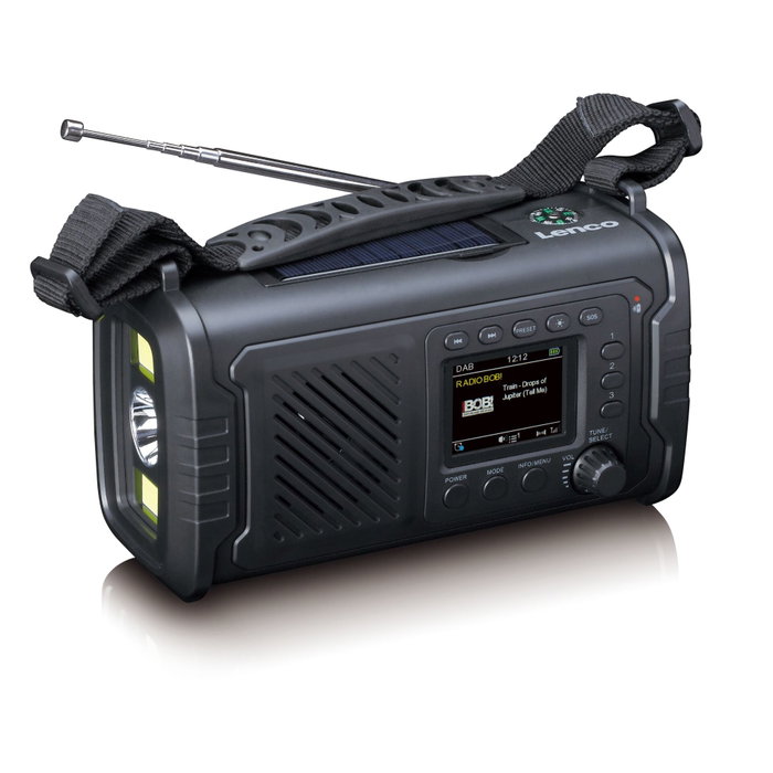 Lenco PDR-055 Radio de Emergencia Negra
