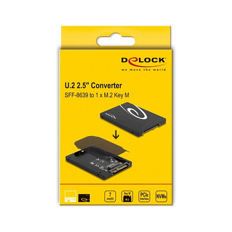 DeLOCK Convertidor U.2 SFF-8639 a M.2 NVMe Key M - 7 mm de altura