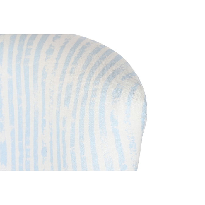 DKD Home Decor Sillón de Poliéster y Madera con Rayas Azules