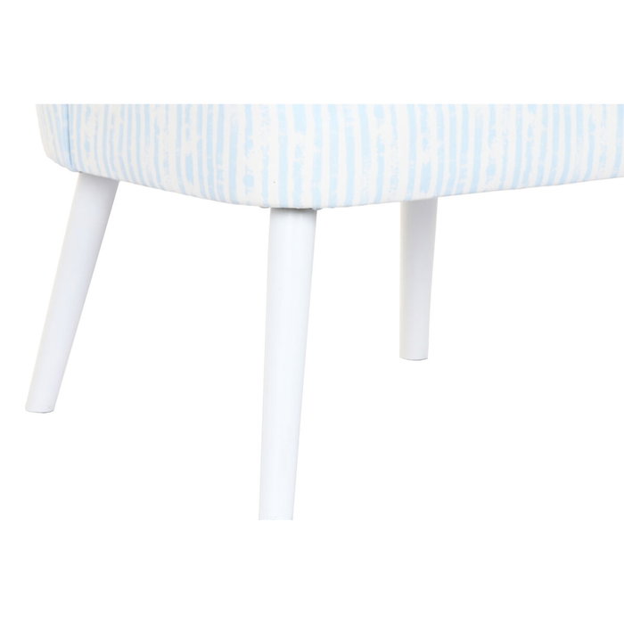 DKD Home Decor Sillón de Poliéster y Madera con Rayas Azules