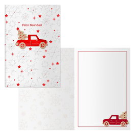 DOHE Set de 6 Tarjetas de Felicitación Navideña Camioneta con Sobre de Color