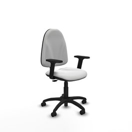 PIQUERAS Y CRESPO Silla de oficina Algarra Blanca con Brazos 2D