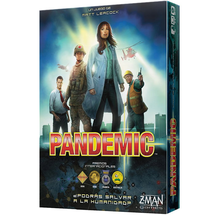 Asmodee Pandemic - Juego de Mesa Cooperativo y de Estrategia, de 2 a 4 Jugadores, PEGI 8, Idioma Español - Incluye Tablero, Cartas y Peones Asmodee Pandemic - Juego de Mesa Cooperativo y de Estrategia, de 2 a 4 Jugadores, PEGI 8, Idioma Español - Incluye Tablero, Cartas y Peones