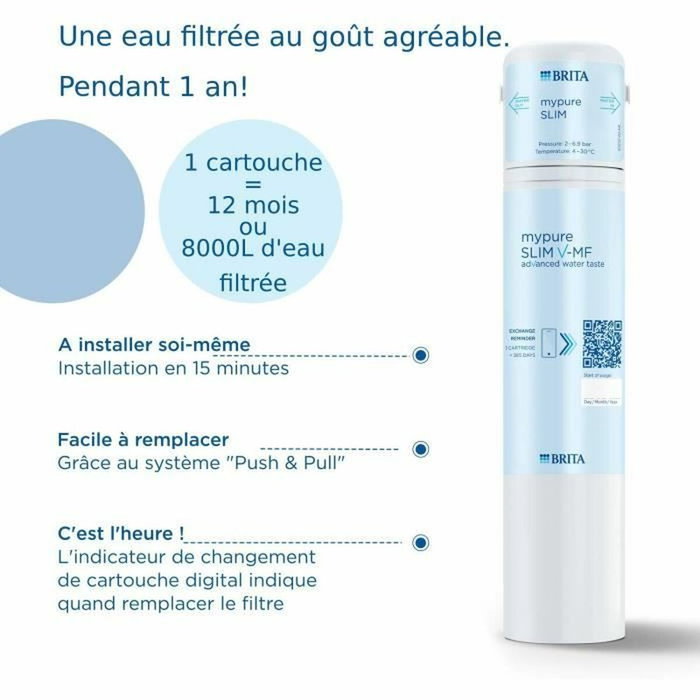 Brita Mypure SLIM V-MF Cartucho filtrante de 8000 L