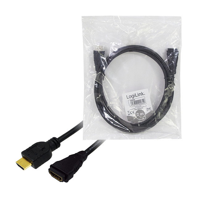 LogiLink Cable HDMI (1.4) M/F 2.0m con Ethernet