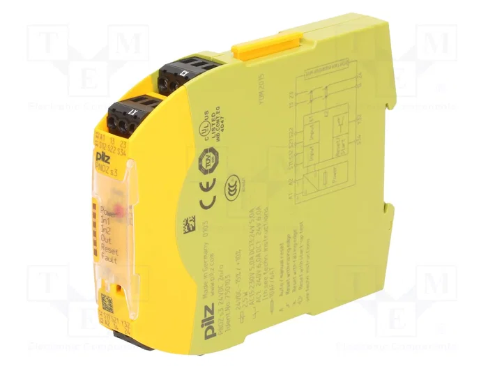 Pilz PNOZ s3 24VDC 2n/o 750103 Relé de seguridad Pilz PNOZ s3 24VDC 2n/o 750103 Relé de seguridad