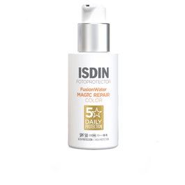 Protector Solar con Color Isdin Fusion Water Magic Repair Spf 50 50 ml
