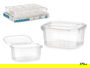 Leknes Fiambrera Plástico Rectangular 370ml Transparente 10.7x5.5x11.7cm con Cierre Hermético Apta Microondas (Set de 24)