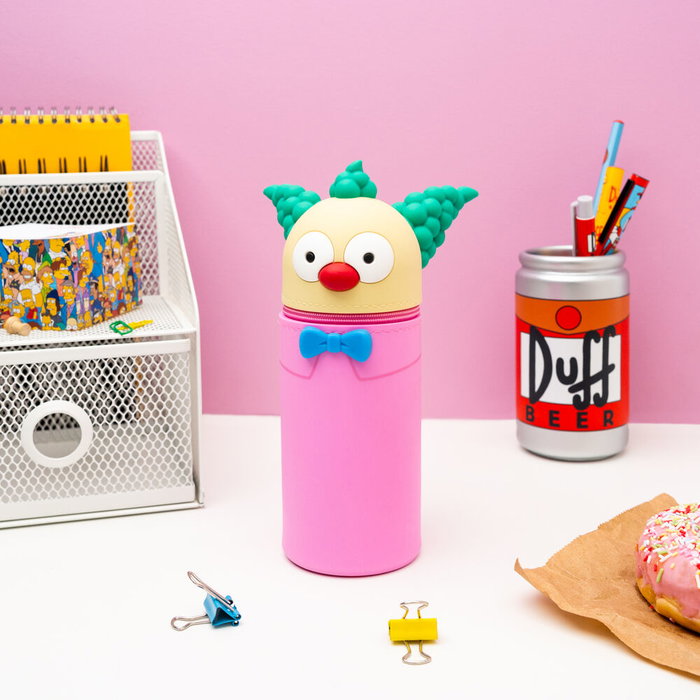 ERIK Portatodo 3D Krusty El Payaso Los Simpsons Silicona Cremallera Base Extensible 17x6,5cm
