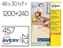 Avery Etiqueta Adhesiva Blanca Removible para Laser Ink-jet Fotocopiadora 45,7x21,2 mm Caja de 1200 Unidades