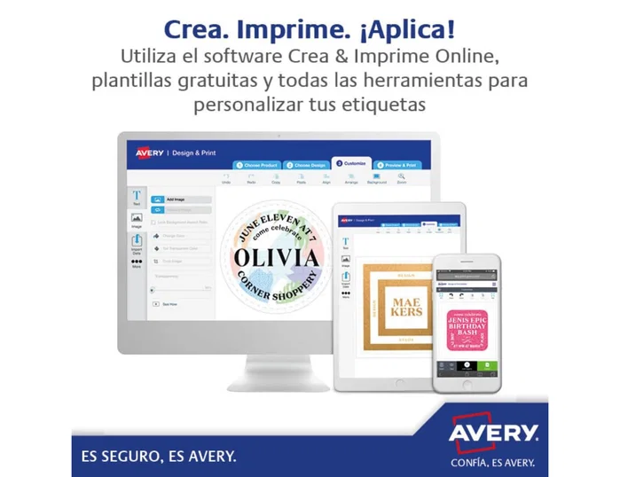 Avery Etiquetas adhesivas blancas removibles para láser, inkjet y fotocopiadora