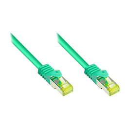 GoodConnections Cable de Red RJ45 Cat7 10 m, S/FTP, Blindaje, 10 Gbps, 600 MHz, Verde, Alcasa 8070R-100G