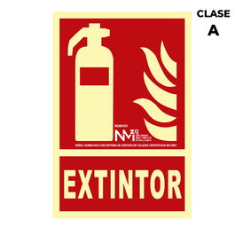 Normaluz Cartel de Extinción "Extintor" Clase A, PVC 1mm, 21x30 cm, Castellano, Rótulo Indicador