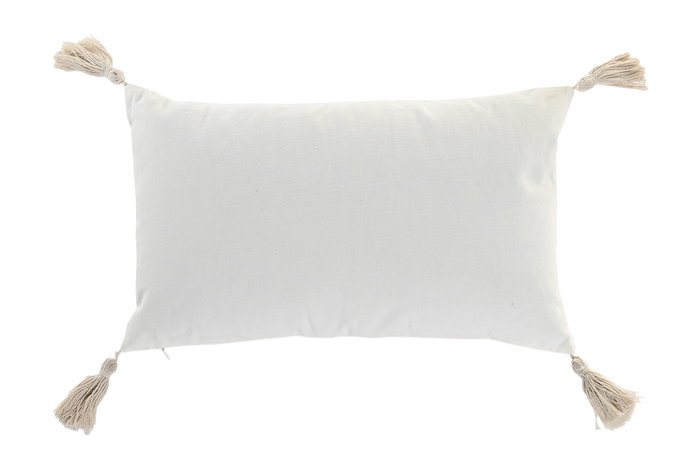 DKD Home Decor Cojin Urban Blanco Rosa 30 x 50 cm (2 Unidades) Poliester