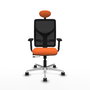 PIQUERAS Y CRESPO Silla de oficina Motilla Naranja y Negro