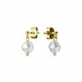 Rosefield Pendientes TOC Stud con pequeña perla Dorada