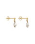 Rosefield Pendientes TOC Stud con pequeña perla Dorada