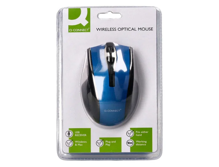 Q-connect Ratón óptico inalámbrico 1000 DPI azul Q-connect Ratón óptico inalámbrico 1000 DPI azul