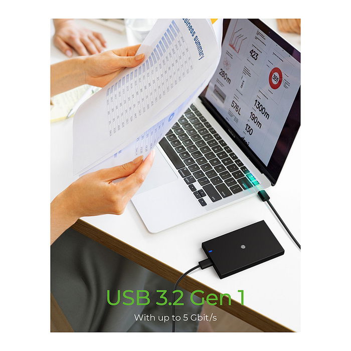 ICY BOX Caja para disco duro de 2.5" SATA USB 3.2 Negra