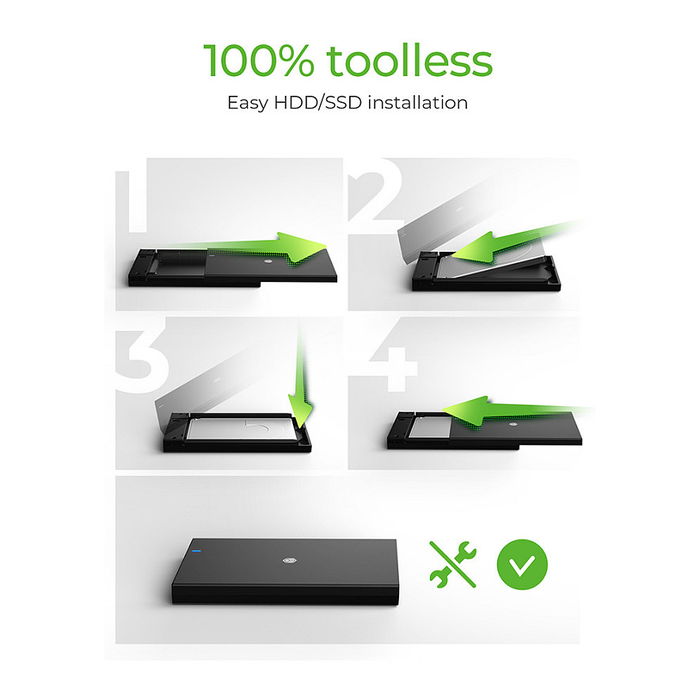 ICY BOX Caja para disco duro de 2.5" SATA USB 3.2 Negra