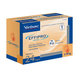 Virbac Effipro Spot On para Perro de 2-10 kg - 24 Pipetas Antiparasitarias