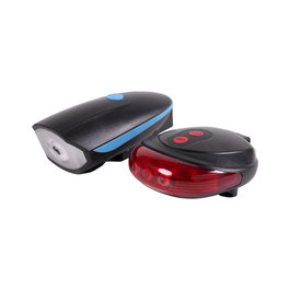 Luz Delantera Bicicleta LED 2 Niveles+Destello y Luz Trasera