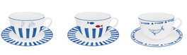 DKD Home Decor Conjunto de Taza y Platillo Finisterre Surtido